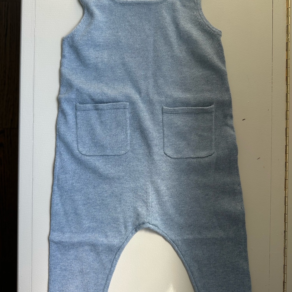 Zara Baby Blue Knit Overalls - Picture 3 of 6